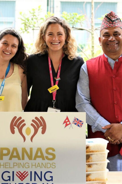 Panas Gurkha volunteers packing and loading charitable food boxes for vulnerable families.