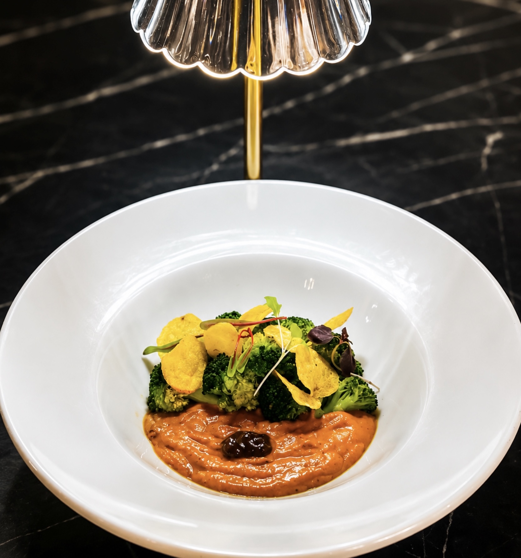 Authentic Nepalese gourmet vegetarian broccoli entrée on the Panas Restaurant menu.