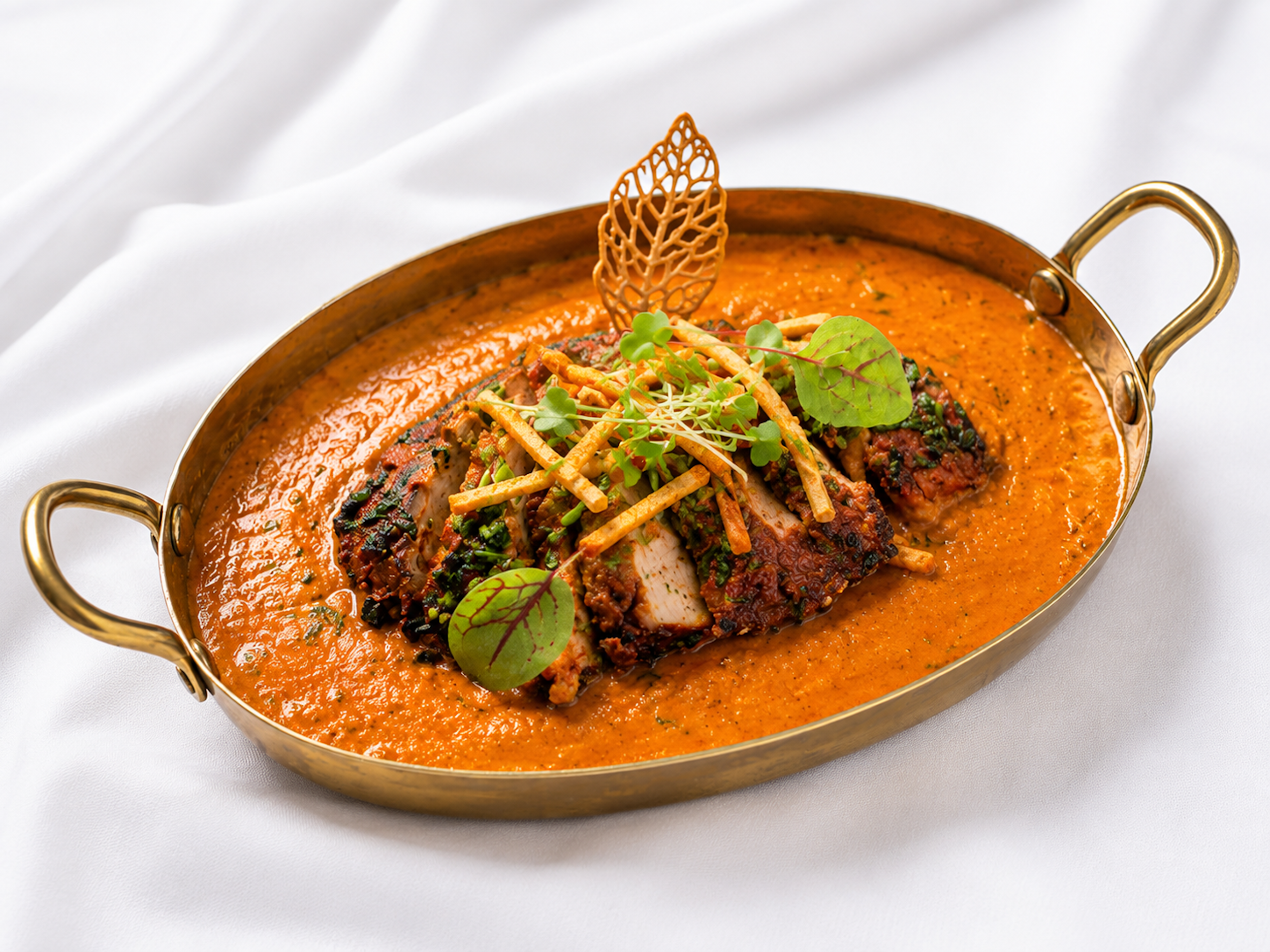 Authentic Nepalese style elevated chicken tikka or butter chicken specialty on the Panas Restaurant menu.